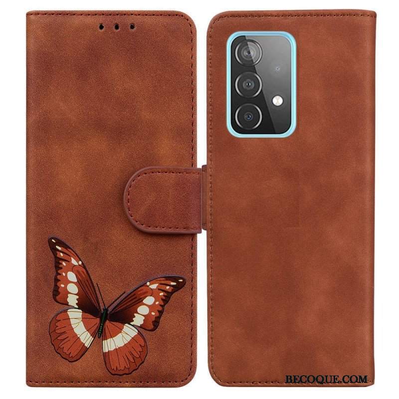 Etui Folio do Samsung Galaxy A52 4G / A52 5G / A52s 5G Motyl Dotykający Skóry