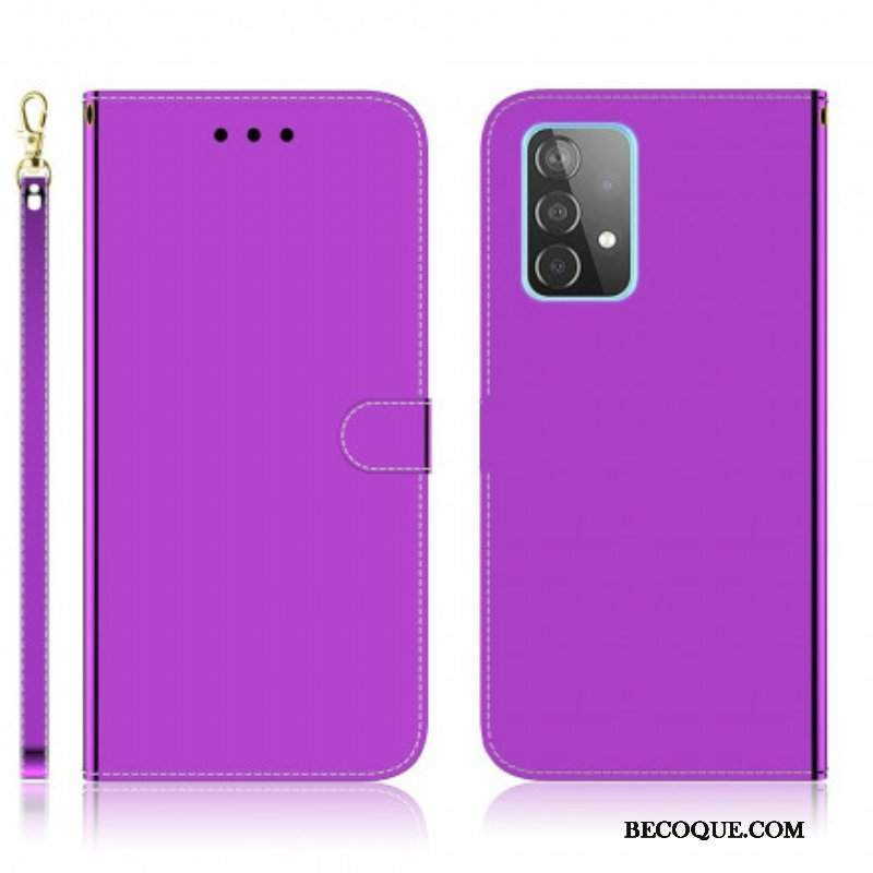 Etui Folio do Samsung Galaxy A52 4G / A52 5G / A52s 5G Osłona Lusterka Ze Sztucznej Skóry