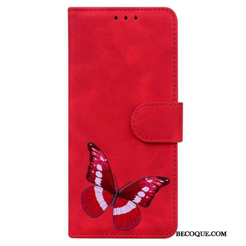 Etui Folio do Samsung Galaxy A53 5G Motyl Dotykający Skóry