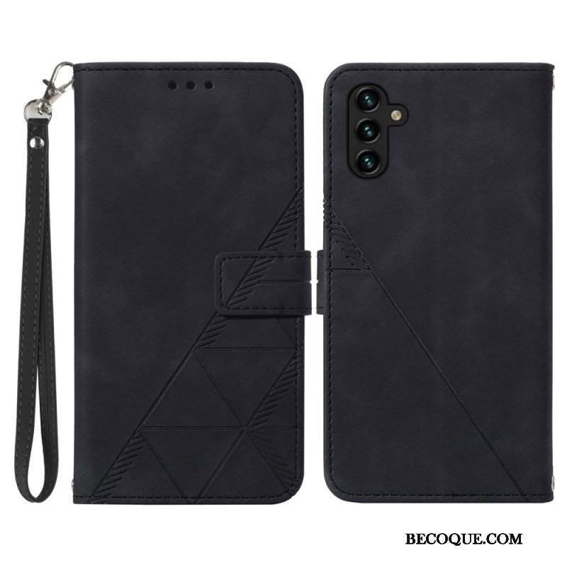 Etui Folio do Samsung Galaxy A54 5G z Łańcuch Trójkąty Paska