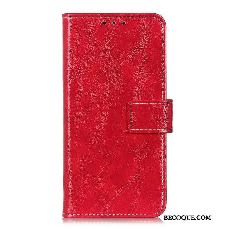 Etui Folio do Samsung Galaxy M12 / A12 Błyszczące I Odsłonięte Szwy