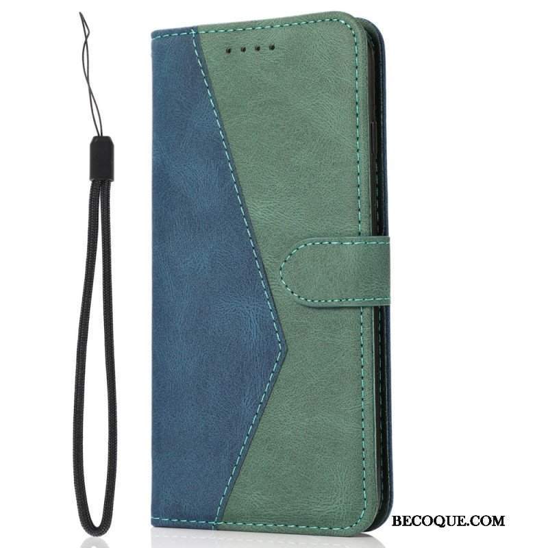 Etui Folio do Samsung Galaxy M12 / A12 Dwukolorowa Trójkątna Sztuczna Skóra