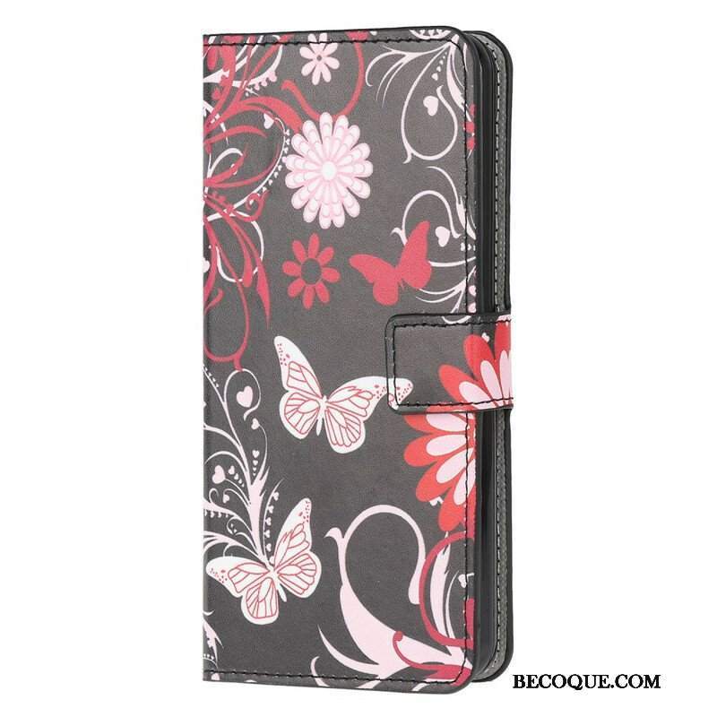 Etui Folio do Samsung Galaxy M12 / A12 Motyle I Kwiaty