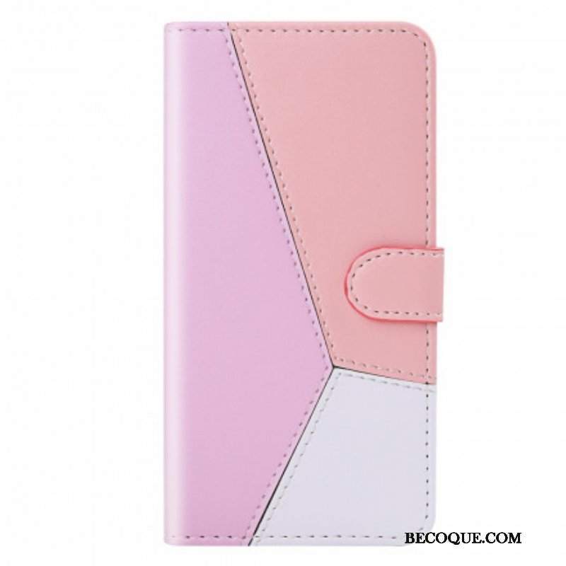 Etui Folio do Samsung Galaxy M12 / A12 Trójkolorowy Efekt Skóry