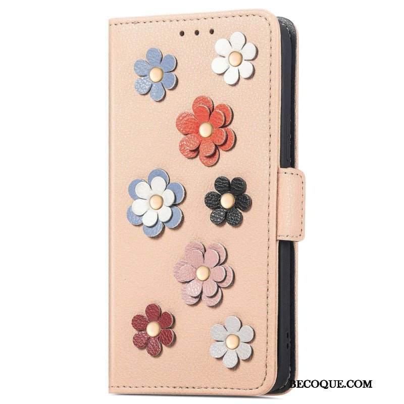 Etui Folio do Samsung Galaxy M13 Kwiaty 3d