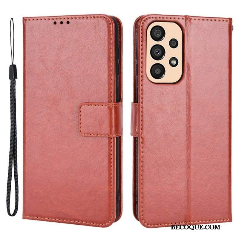 Etui Folio do Samsung Galaxy M23 5G Błyszcząca Sztuczna Skóra