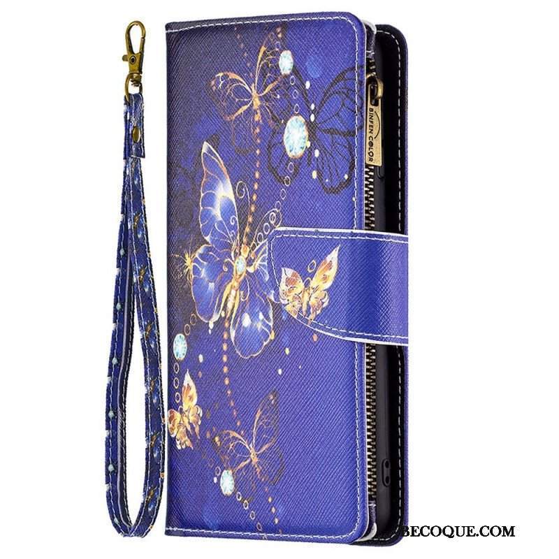 Etui Folio do Samsung Galaxy M23 5G Motyle Portmonetka I Smycz