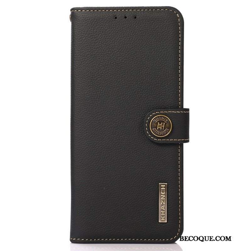 Etui Folio do Samsung Galaxy M23 5G Prawdziwa Skóra Khazneh Rfid