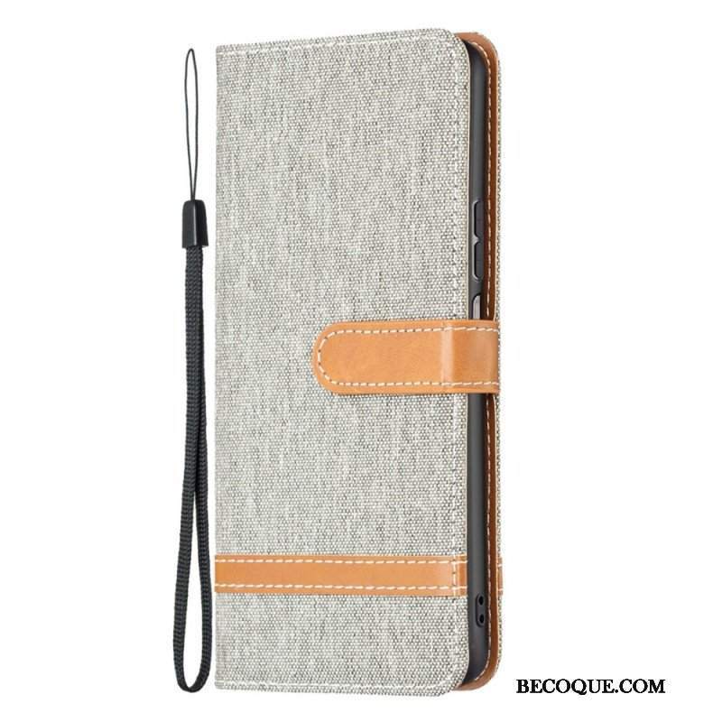 Etui Folio do Samsung Galaxy M23 5G Tkanina Z Paskiem