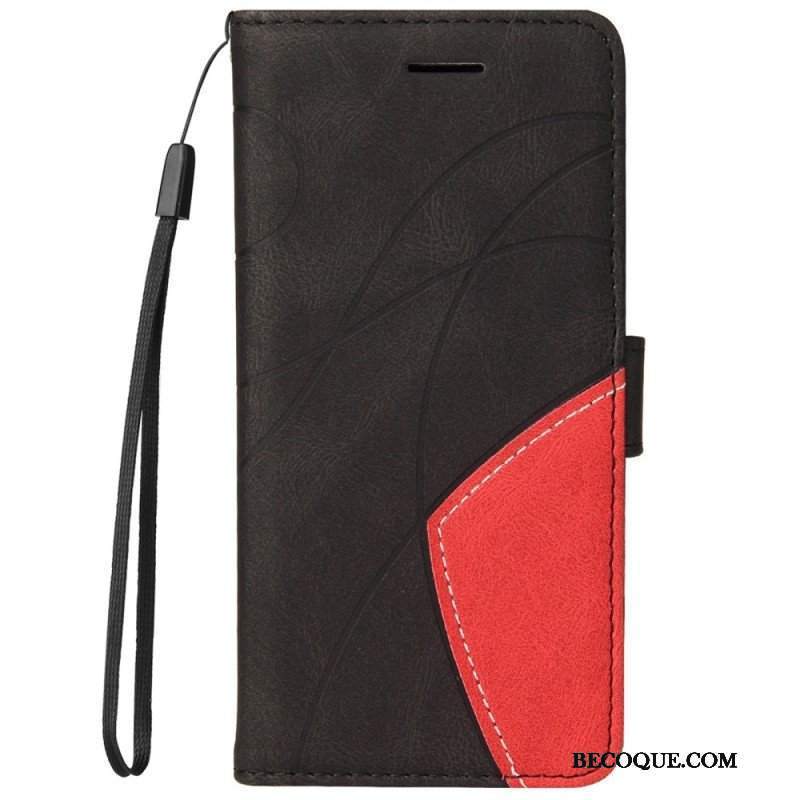 Etui Folio do Samsung Galaxy M52 5G z Łańcuch Linia Tuszu Do Smyczy