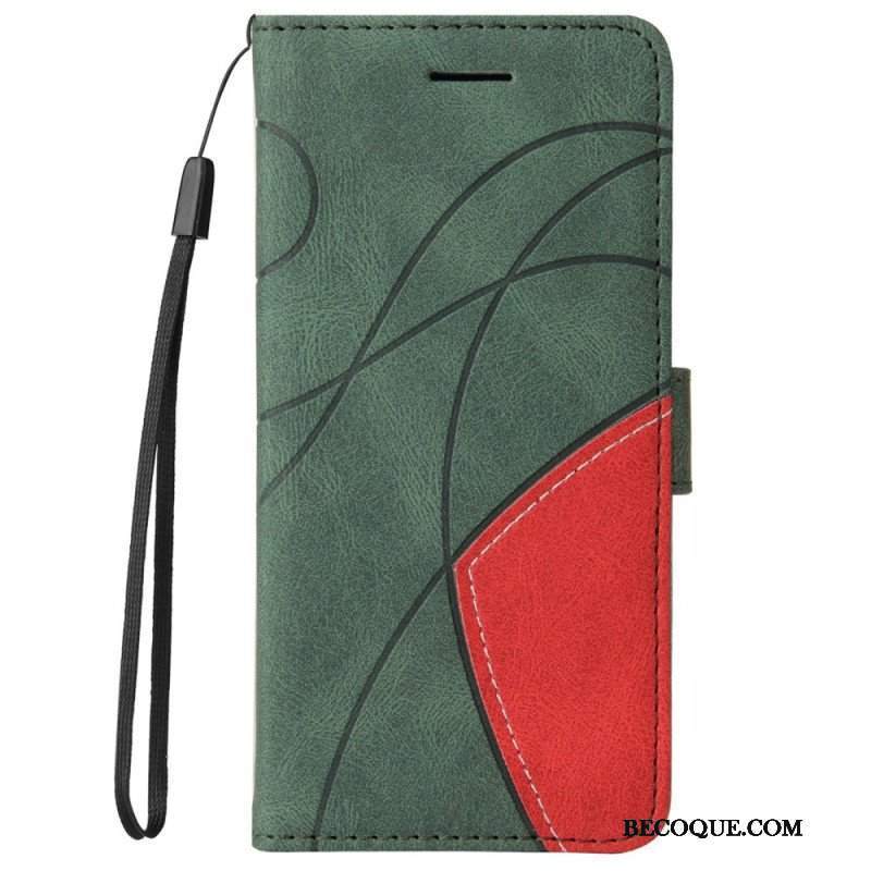 Etui Folio do Samsung Galaxy M52 5G z Łańcuch Linia Tuszu Do Smyczy