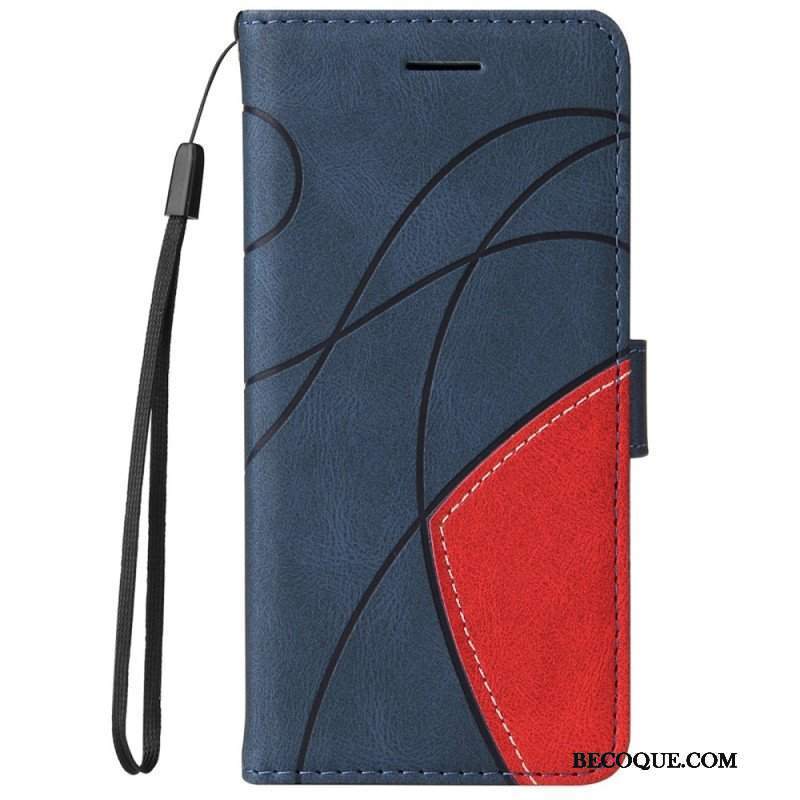 Etui Folio do Samsung Galaxy M52 5G z Łańcuch Linia Tuszu Do Smyczy