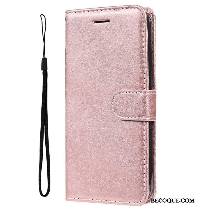 Etui Folio do Samsung Galaxy M52 5G z Łańcuch Paskowata Matowa Skóra