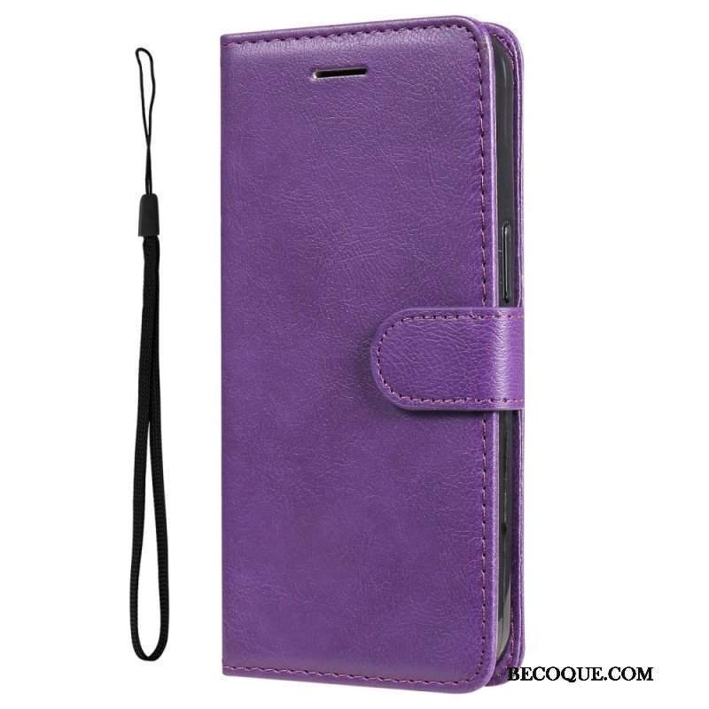 Etui Folio do Samsung Galaxy M52 5G z Łańcuch Paskowata Matowa Skóra