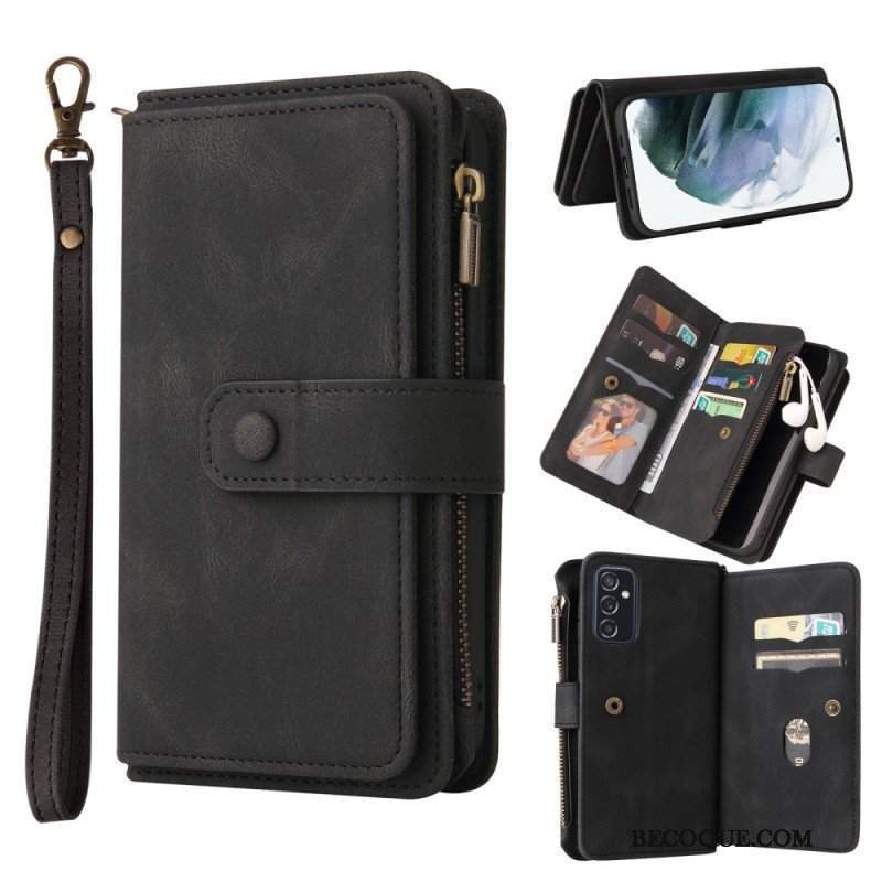 Etui Folio do Samsung Galaxy M52 5G z Łańcuch Portmonetka Na Monety Ze Smyczą