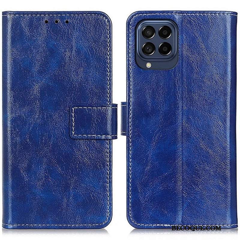 Etui Folio do Samsung Galaxy M53 5G Błyszcząca Sztuczna Skóra I Szwy