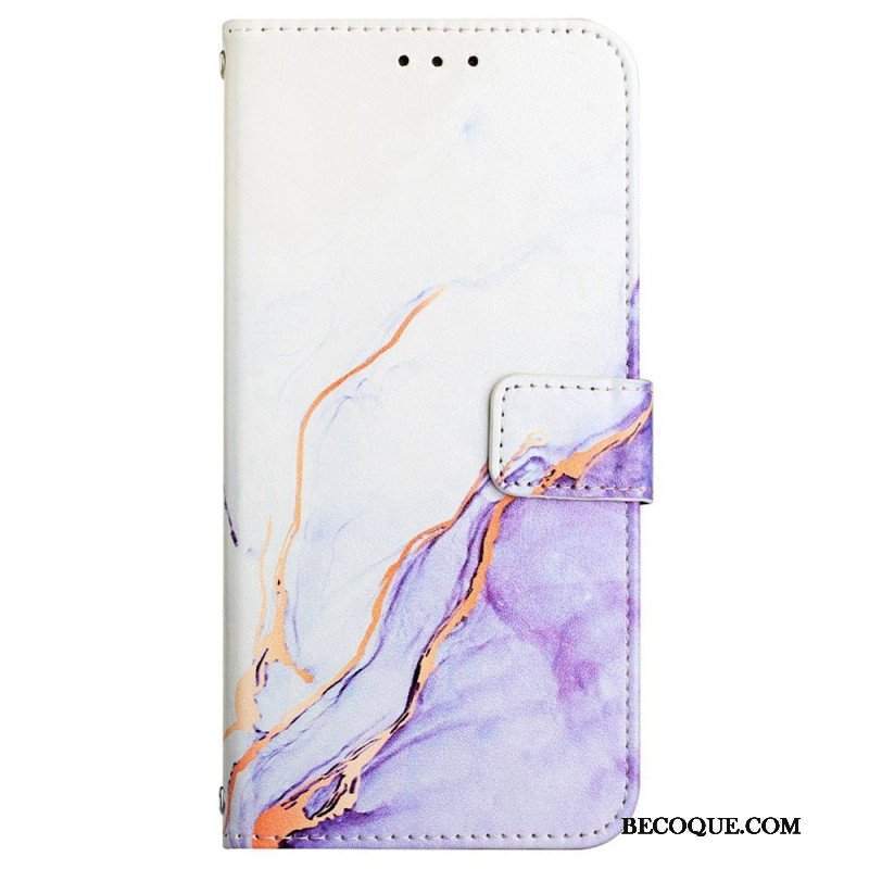 Etui Folio do Samsung Galaxy M53 5G Marmur Ze Smyczą