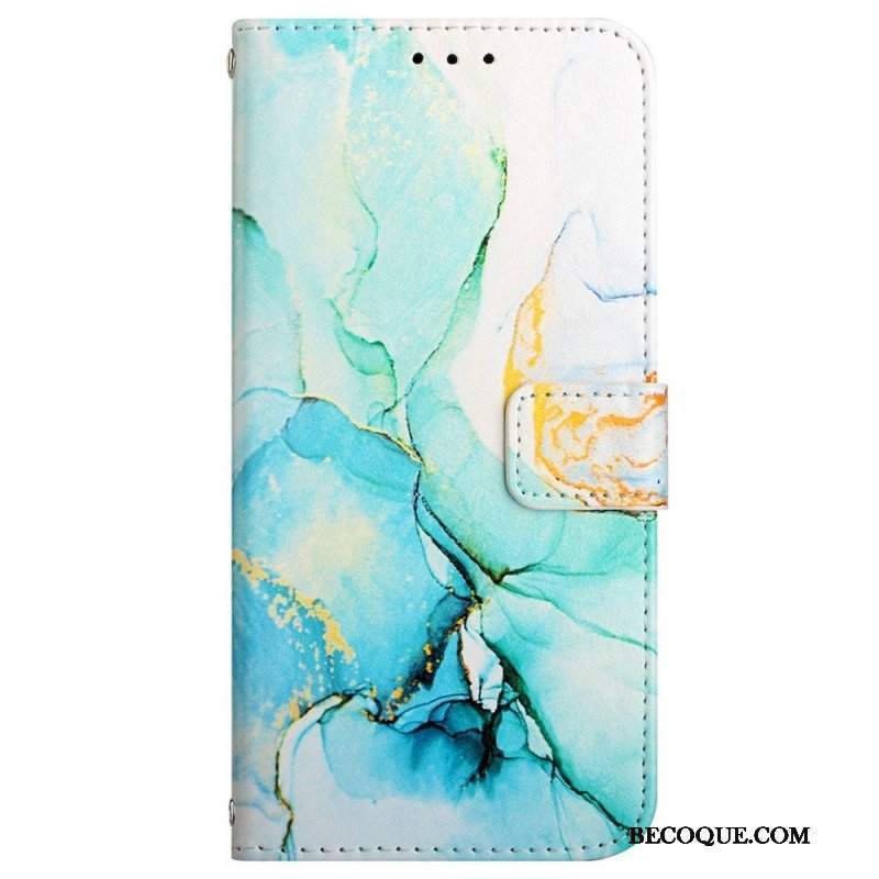 Etui Folio do Samsung Galaxy M53 5G Marmur Ze Smyczą