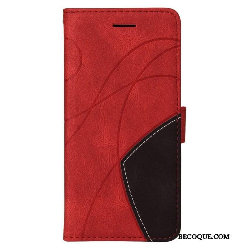 Etui Folio do Samsung Galaxy M53 5G z Łańcuch Dwukolorowy Pasek