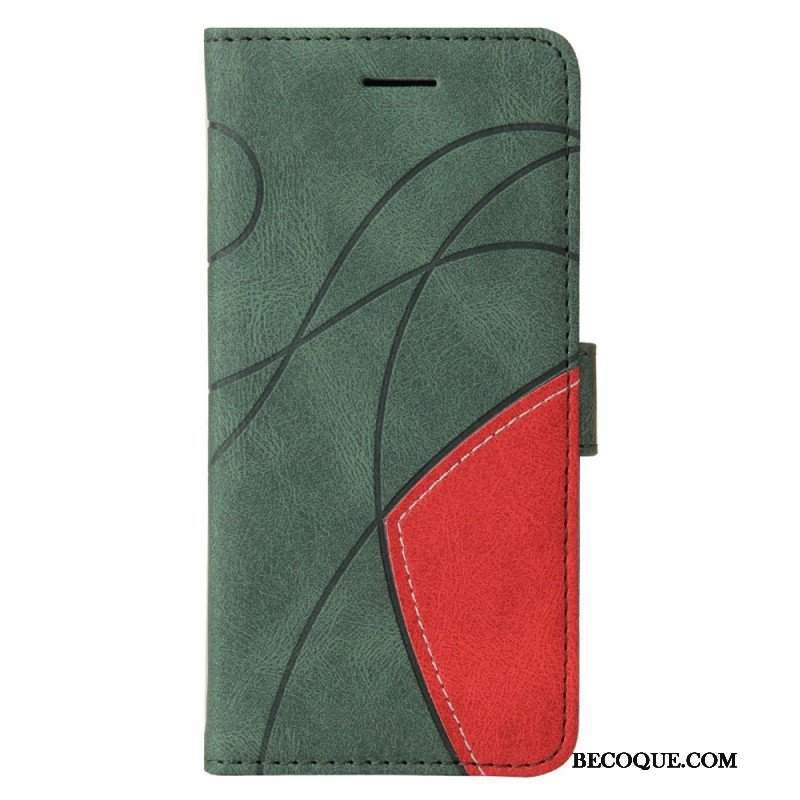 Etui Folio do Samsung Galaxy M53 5G z Łańcuch Dwukolorowy Pasek