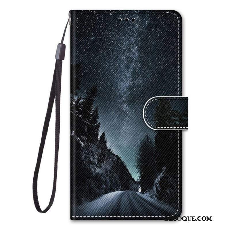 Etui Folio do Samsung Galaxy M53 5G z Łańcuch Krajobraz Smyczy