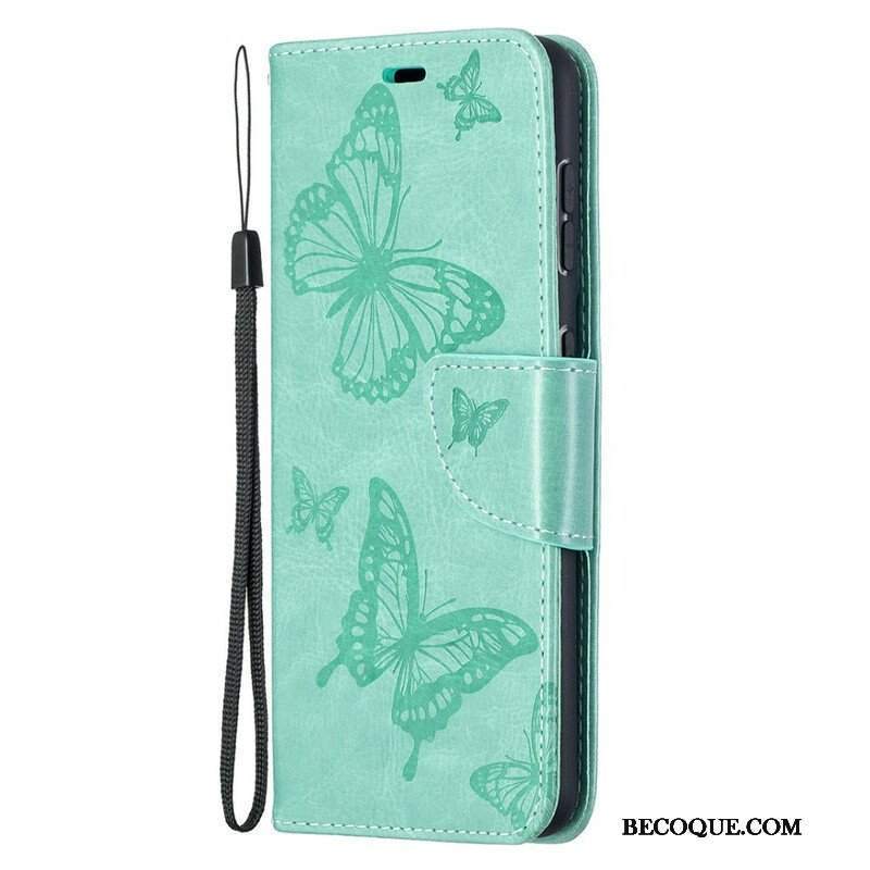 Etui Folio do Samsung Galaxy S21 5G Motyle W Locie Z Smyczą