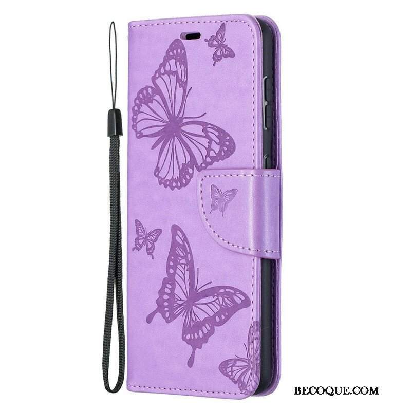 Etui Folio do Samsung Galaxy S21 5G Motyle W Locie Z Smyczą