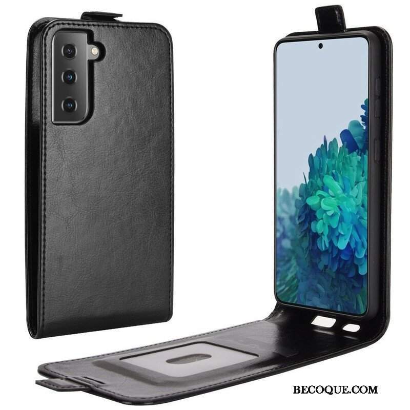 Etui Folio do Samsung Galaxy S21 5G Skórzany Futerał Pionowa Klapa Z Efektem Skóry