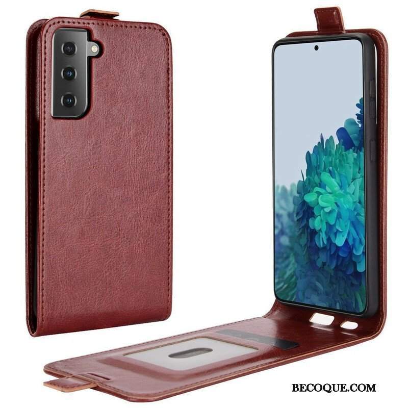 Etui Folio do Samsung Galaxy S21 5G Skórzany Futerał Pionowa Klapa Z Efektem Skóry