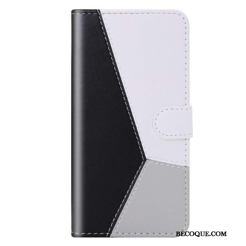 Etui Folio do Samsung Galaxy S21 5G Trójkolorowy Efekt Skóry