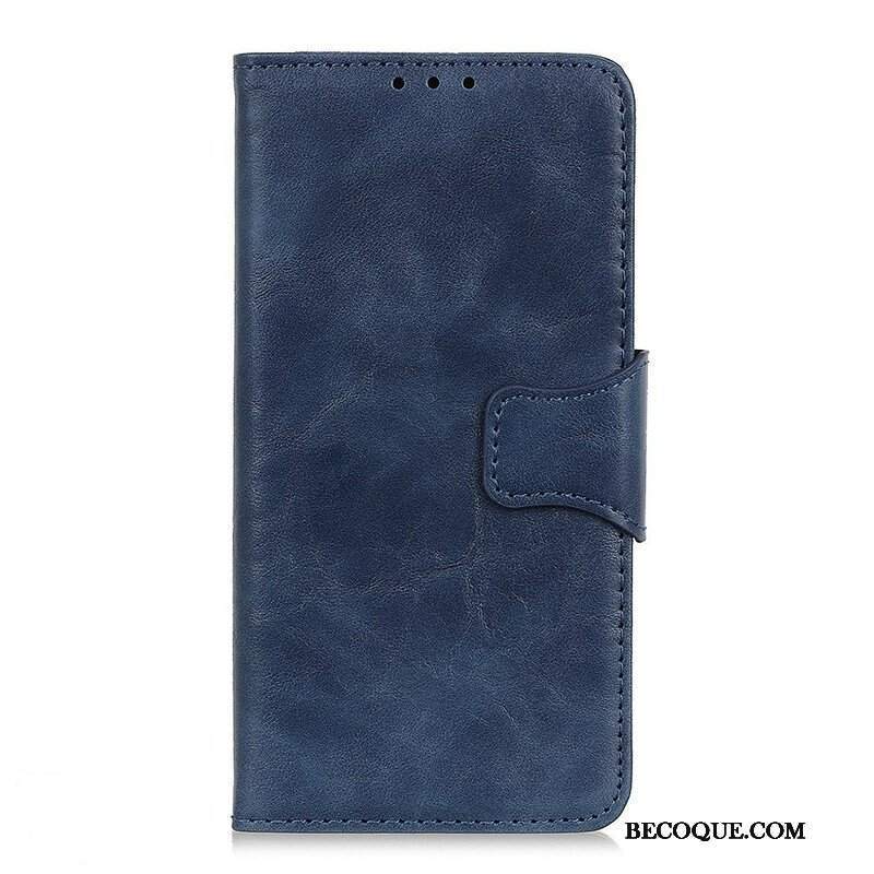 Etui Folio do Samsung Galaxy S21 FE Dwustronne Zapięcie Ze Skóry Dwoinowej