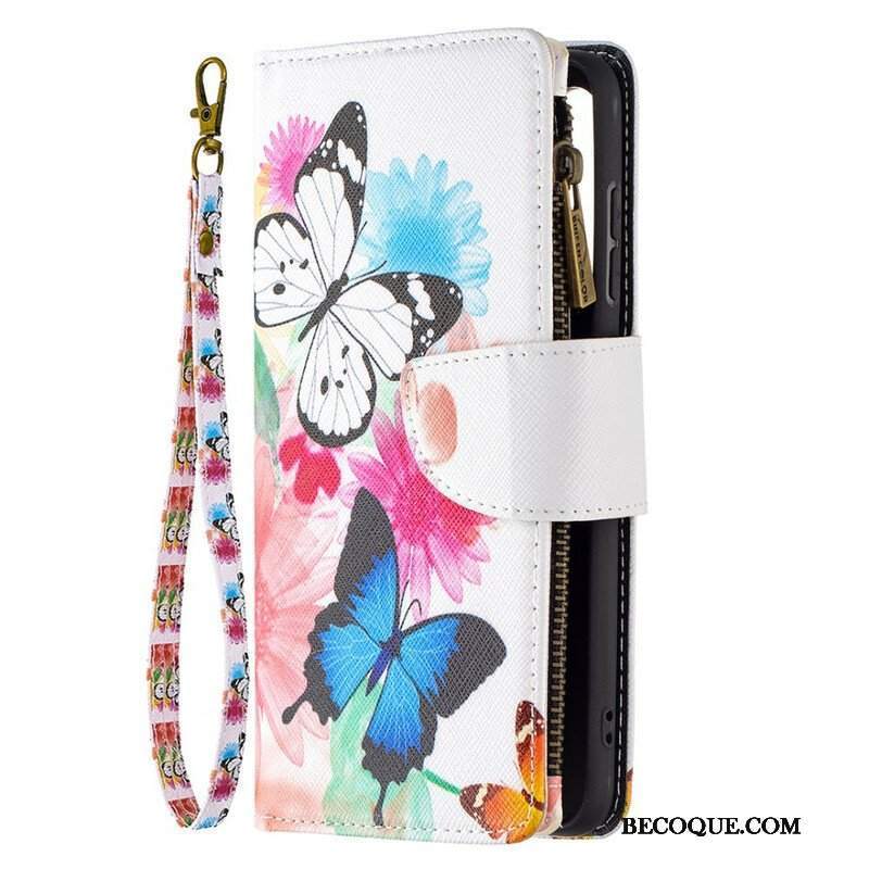 Etui Folio do Samsung Galaxy S21 FE Motyle Butterflies Zip Pouch