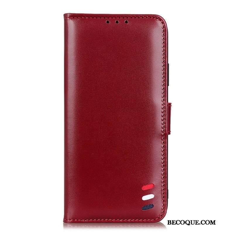 Etui Folio do Samsung Galaxy S21 FE Trójkolorowy Efekt Skóry