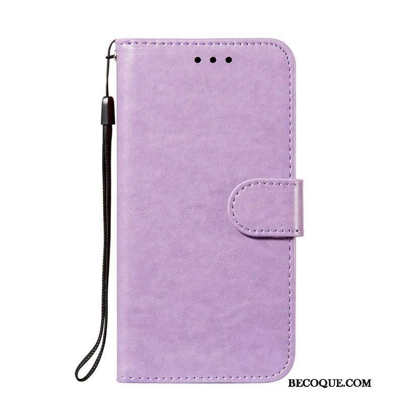 Etui Folio do Samsung Galaxy S21 FE z Łańcuch Solid Color Series Strappy