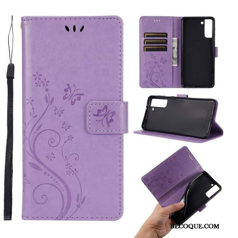 Etui Folio do Samsung Galaxy S21 Plus 5G Motyle Na Wietrze