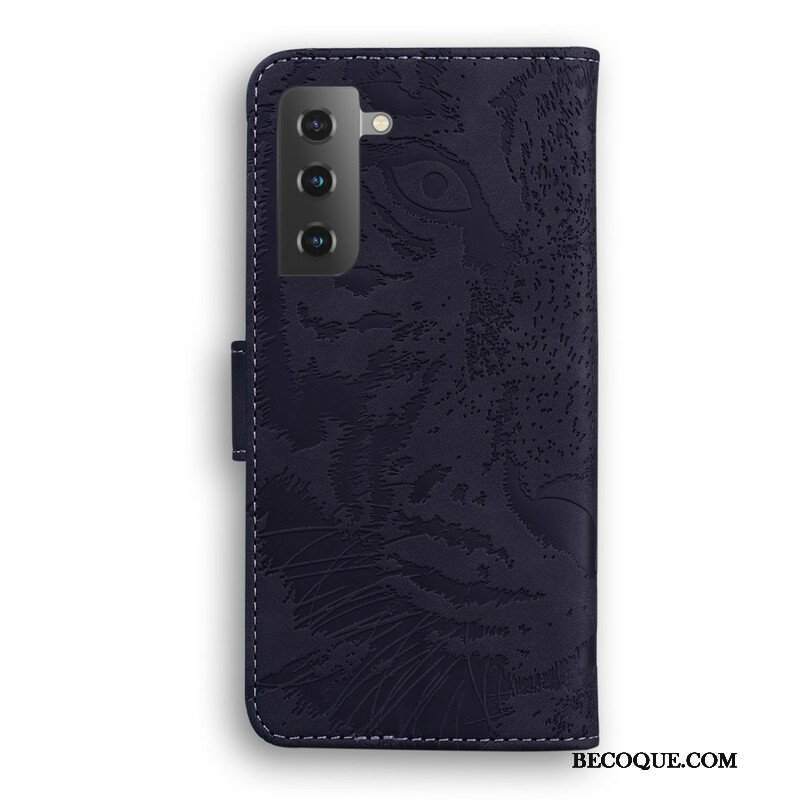 Etui Folio do Samsung Galaxy S21 Plus 5G Nadruk Twarzy Tygrysa