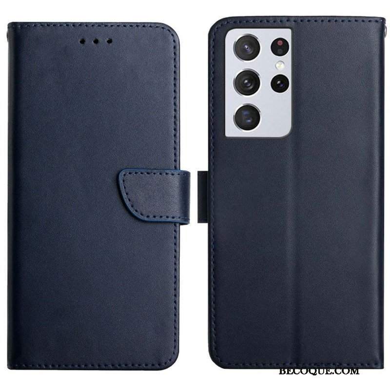 Etui Folio do Samsung Galaxy S21 Ultra 5G Prawdziwa Skóra Nappa