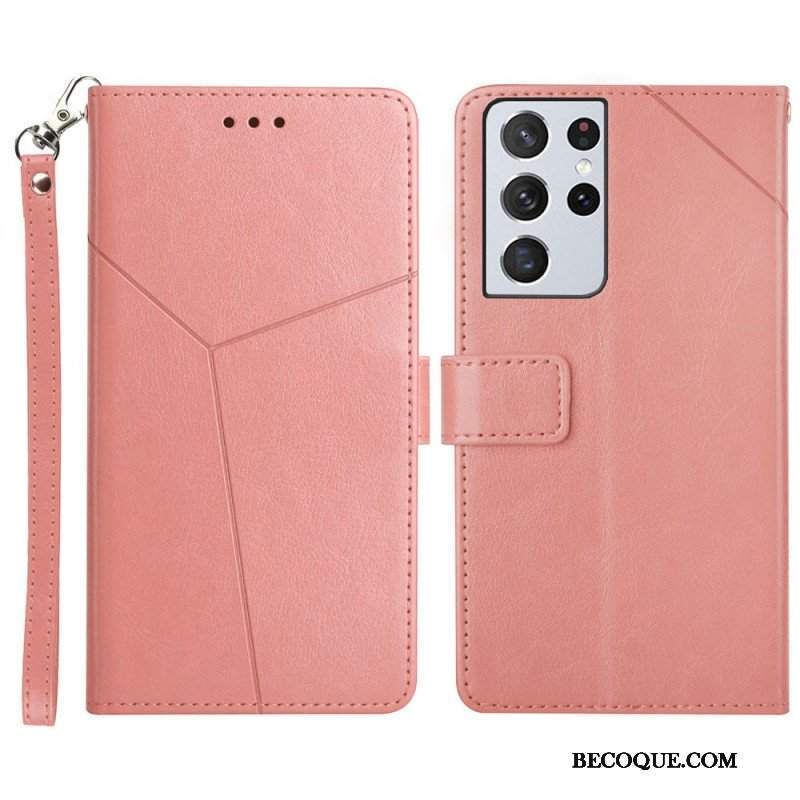 Etui Folio do Samsung Galaxy S21 Ultra 5G Stylowa Skórzana Konstrukcja Geo Y