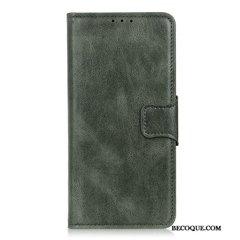 Etui Folio do Samsung Galaxy S22 5G Dwustronne Zapięcie Z Efektem Skóry