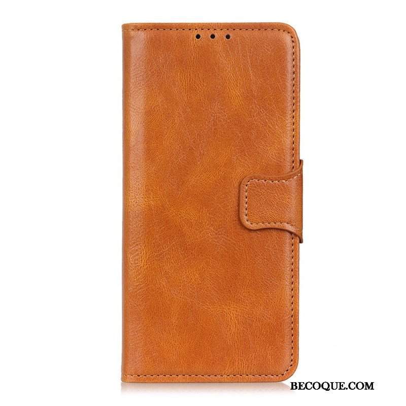 Etui Folio do Samsung Galaxy S22 5G Dwustronne Zapięcie Z Efektem Skóry