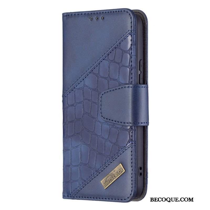 Etui Folio do Samsung Galaxy S22 5G Klasyczny Efekt Skóry Krokodyla