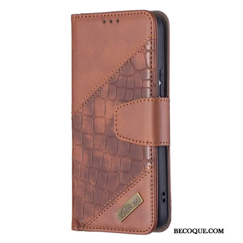 Etui Folio do Samsung Galaxy S22 5G Klasyczny Efekt Skóry Krokodyla