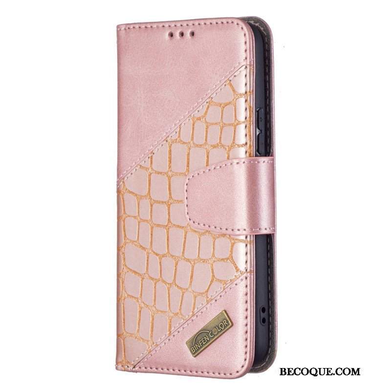 Etui Folio do Samsung Galaxy S22 5G Klasyczny Efekt Skóry Krokodyla