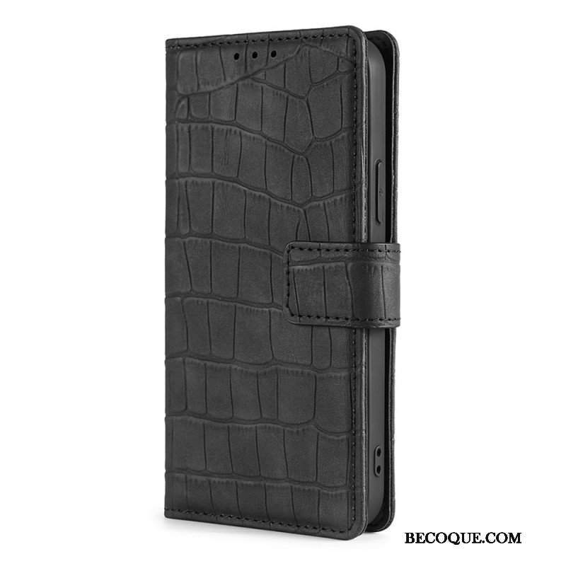 Etui Folio do Samsung Galaxy S22 Plus 5G Efekt Skóry Krokodyla