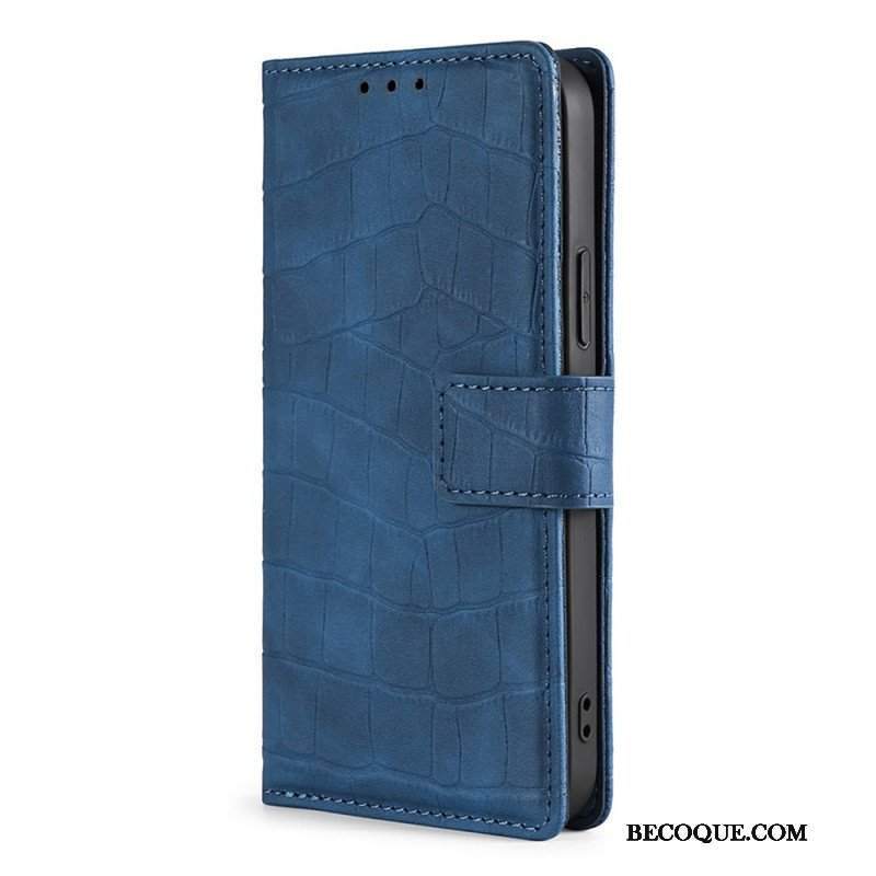 Etui Folio do Samsung Galaxy S22 Plus 5G Efekt Skóry Krokodyla