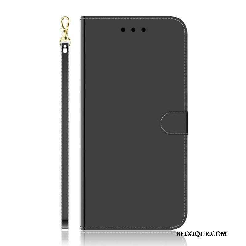Etui Folio do Samsung Galaxy S22 Plus 5G Osłona Lusterka Ze Sztucznej Skóry