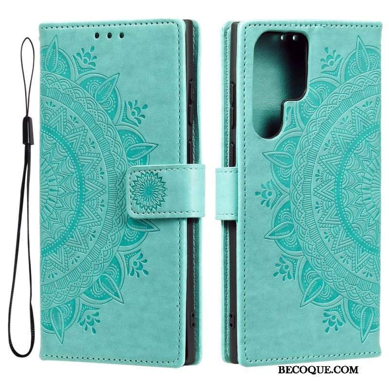 Etui Folio do Samsung Galaxy S22 Ultra 5G Mandala Słońca