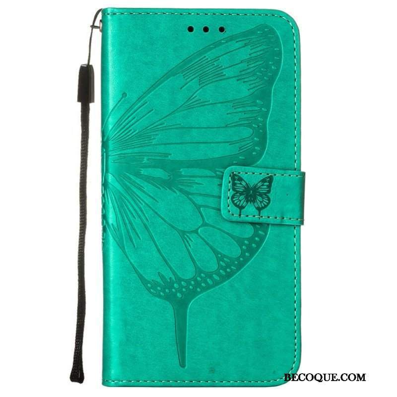 Etui Folio do Samsung Galaxy S23 5G Projekt Motyla Ze Smyczą