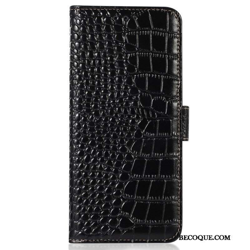 Etui Folio do Samsung Galaxy S23 5G Rfid W Stylu Krokodyla