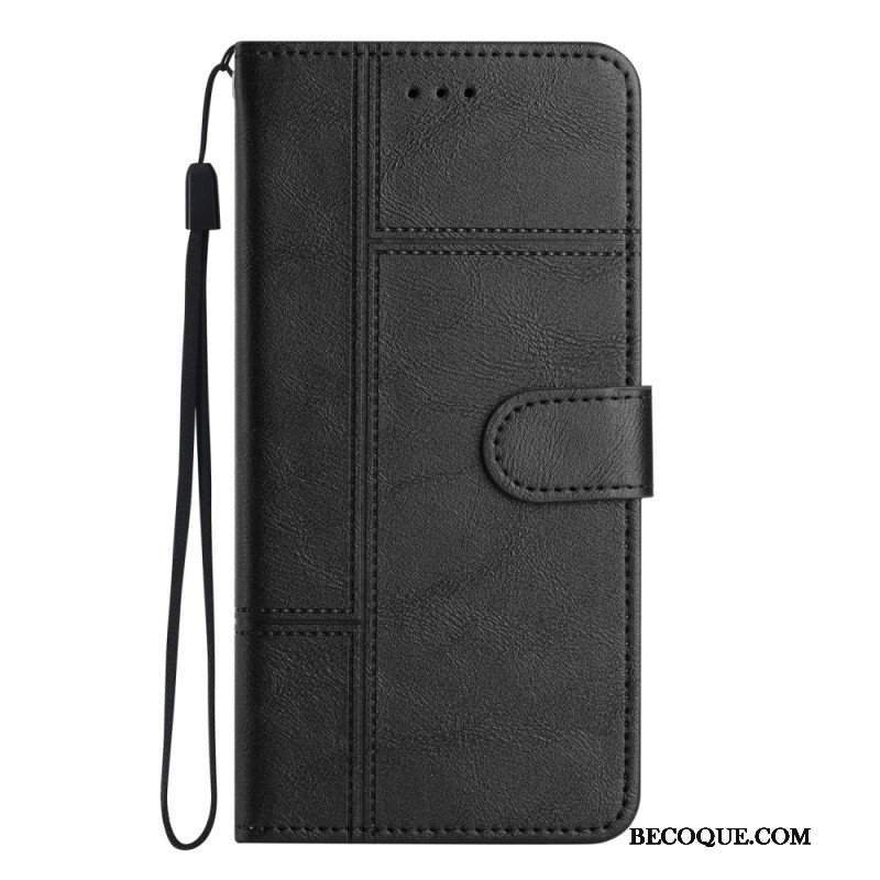 Etui Folio do Samsung Galaxy S23 5G z Łańcuch Biznes W Smyczy